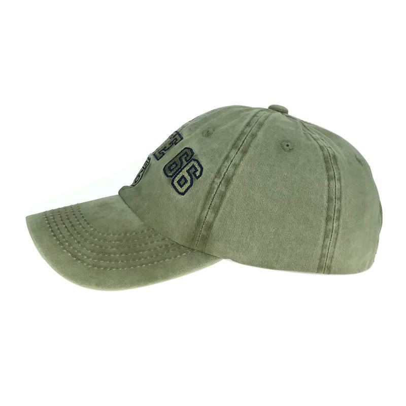 Cotton Distressed Washed Route 66 Embroidered Baseball Cap 96546640M