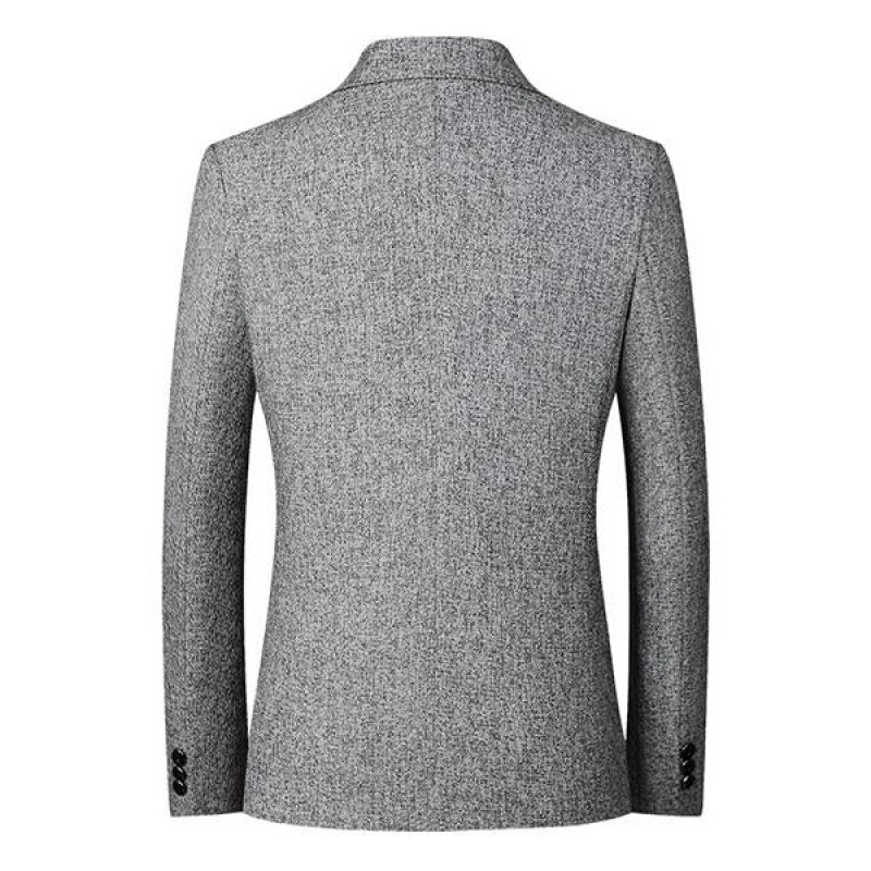 Mens Lapel Solid Color Casual Blazer 99077170M