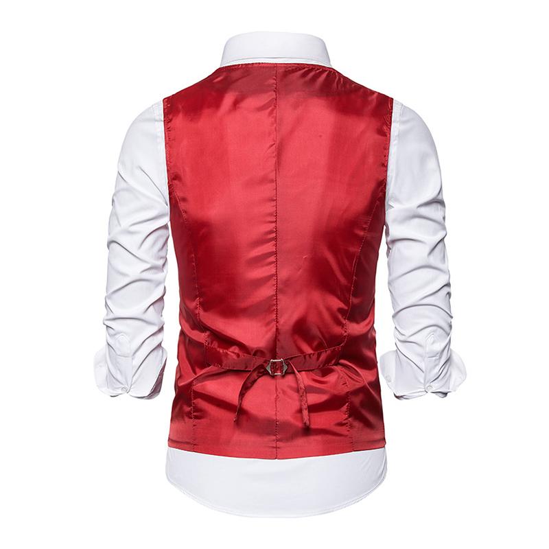 Mens Vintage Jacquard V-Neck Single Breasted Vest 82816436M