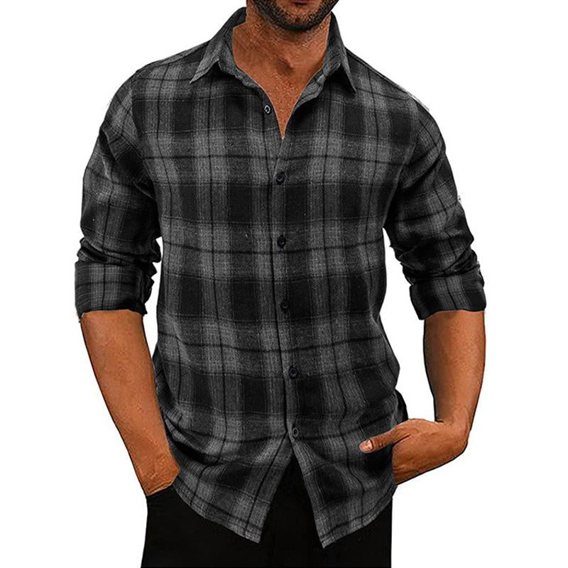 Mens Flannel Plaid Long Sleeve Shirt 26185028X