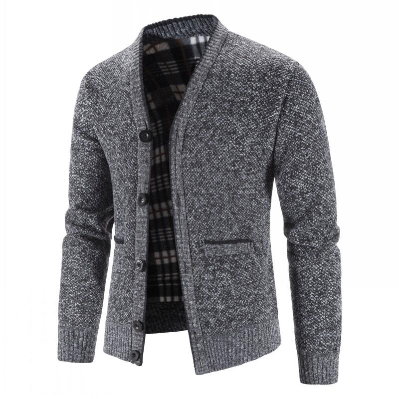 Mens Fleece V-neck Cardigan Jacket 50350724X