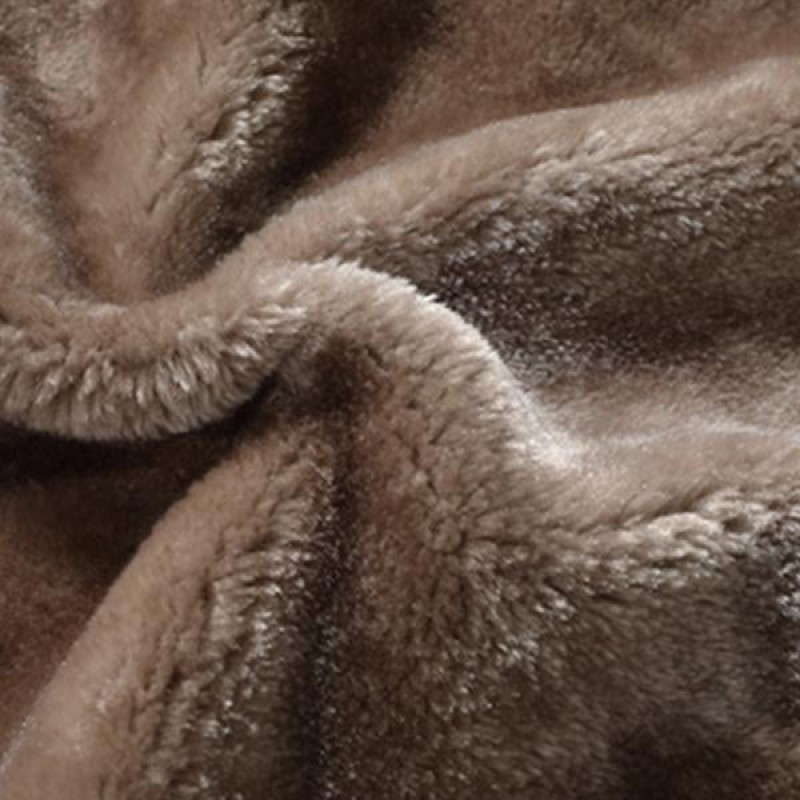 Mens Casual Lapel Fleece Thick Fur All-in-one Trench Coat 43802502M