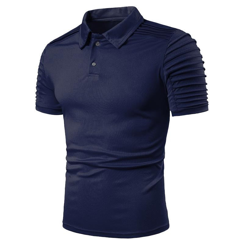 Mens Solid Color Short Sleeve Polo T-Shirt 83704539Y