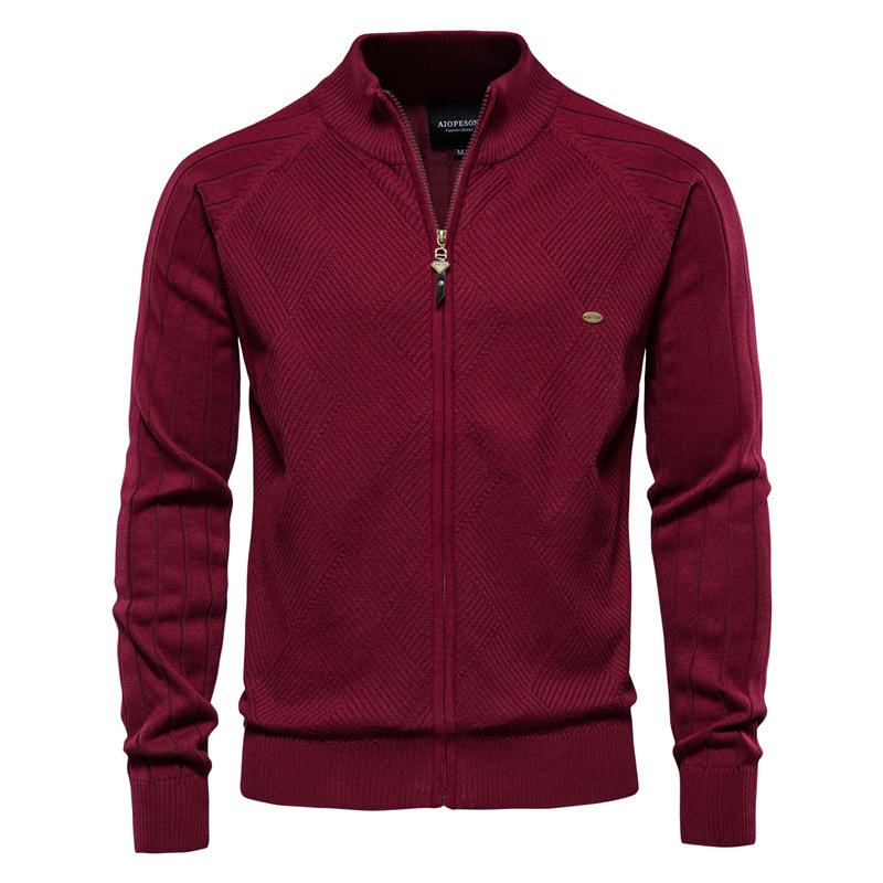 Mens Zippered Stand-up Cardigan Jacket 33798332X