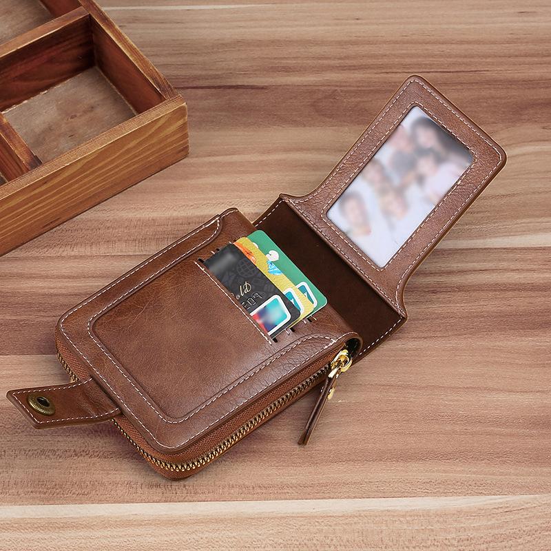 Mens Vintage Multifunctional Tri-Fold Compact Wallet 37104716Y