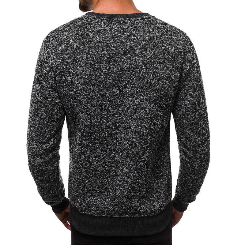 Mens Round Neck Pure Color Slim Fit Pullover Sports Sweatshirt 88534752X