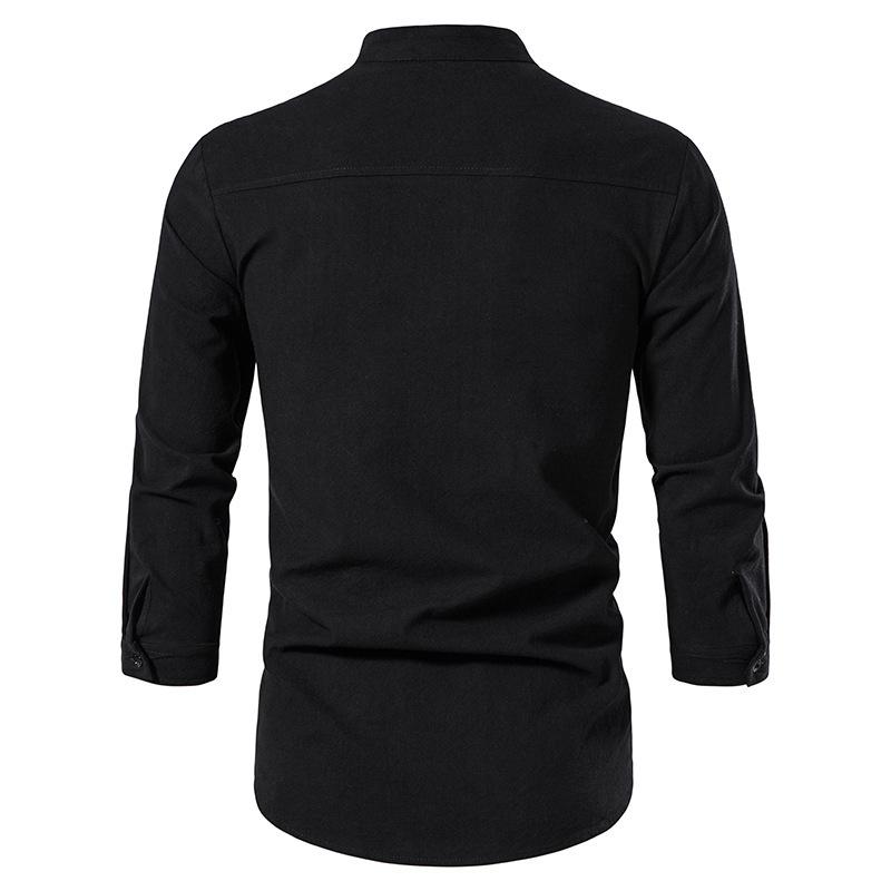 Mens Long Sleeve Linen Button Shirt 93656158X