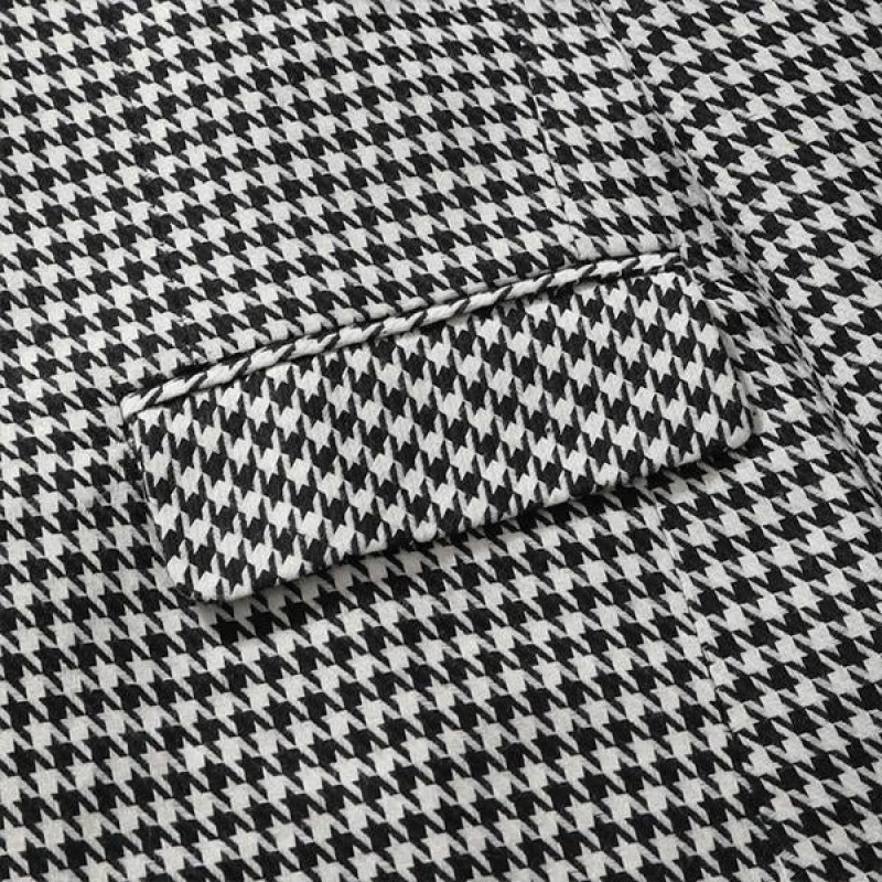 Mens Houndstooth Lapel One Button Casual Blazer 48053906M