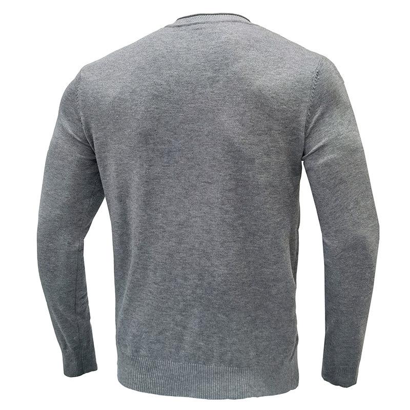 Mens Solid Round Neck Casual Sweater 27207117Z