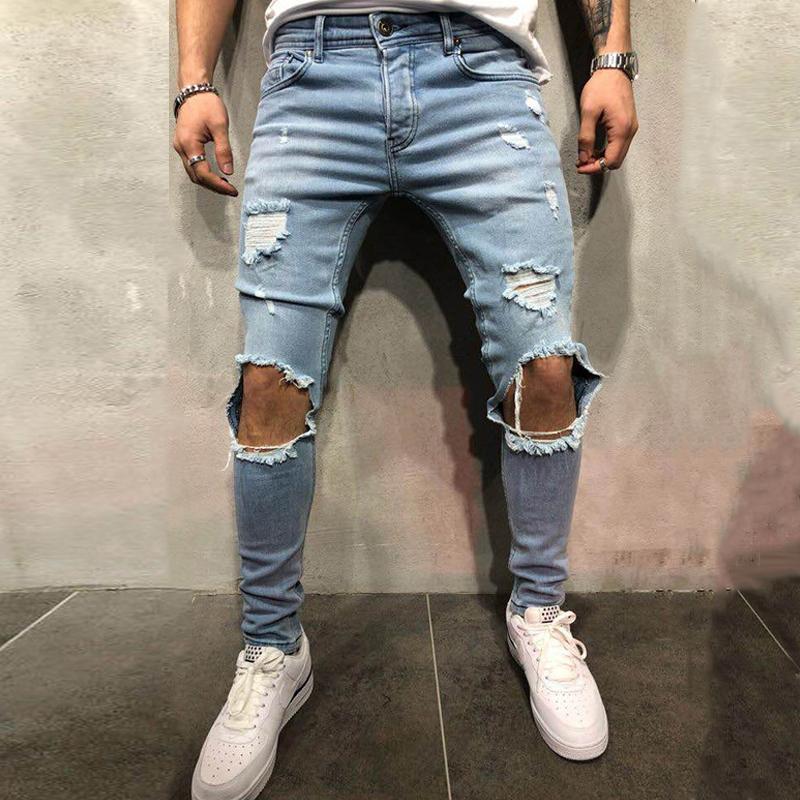 Mens Casual Ripped Jeans 62746417Y