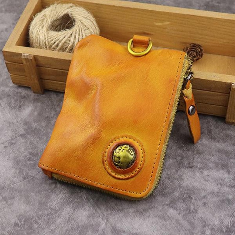 VINTAGE HANDMADE COWHIDE WALLET 65218738M