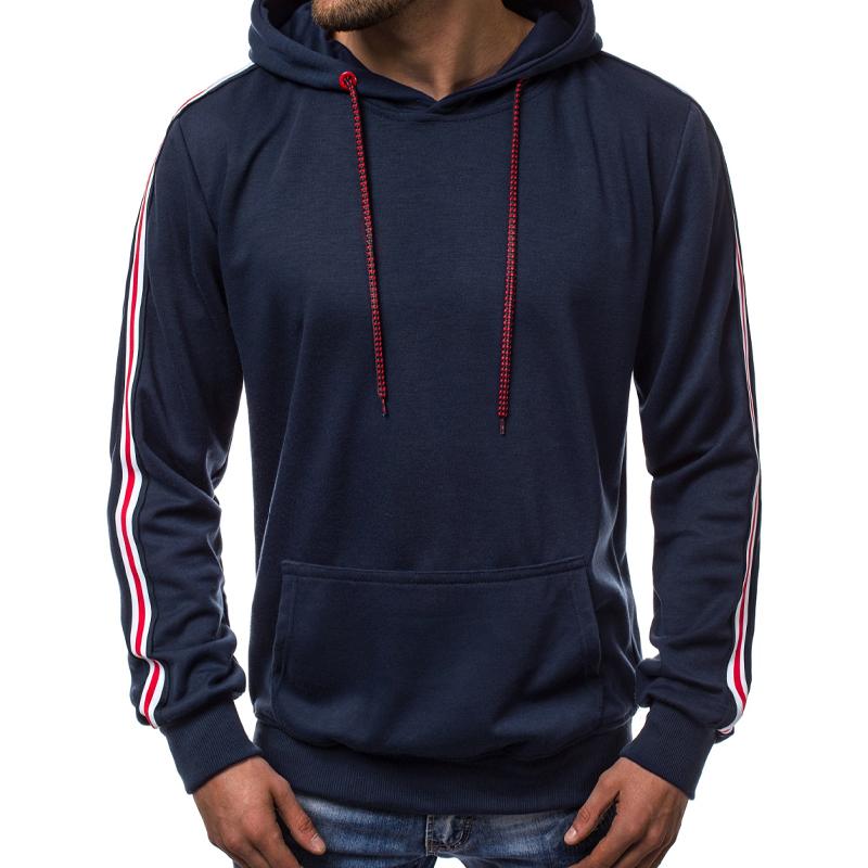 Mens Casual Line Stitching Pullover Hoodie 04924289X