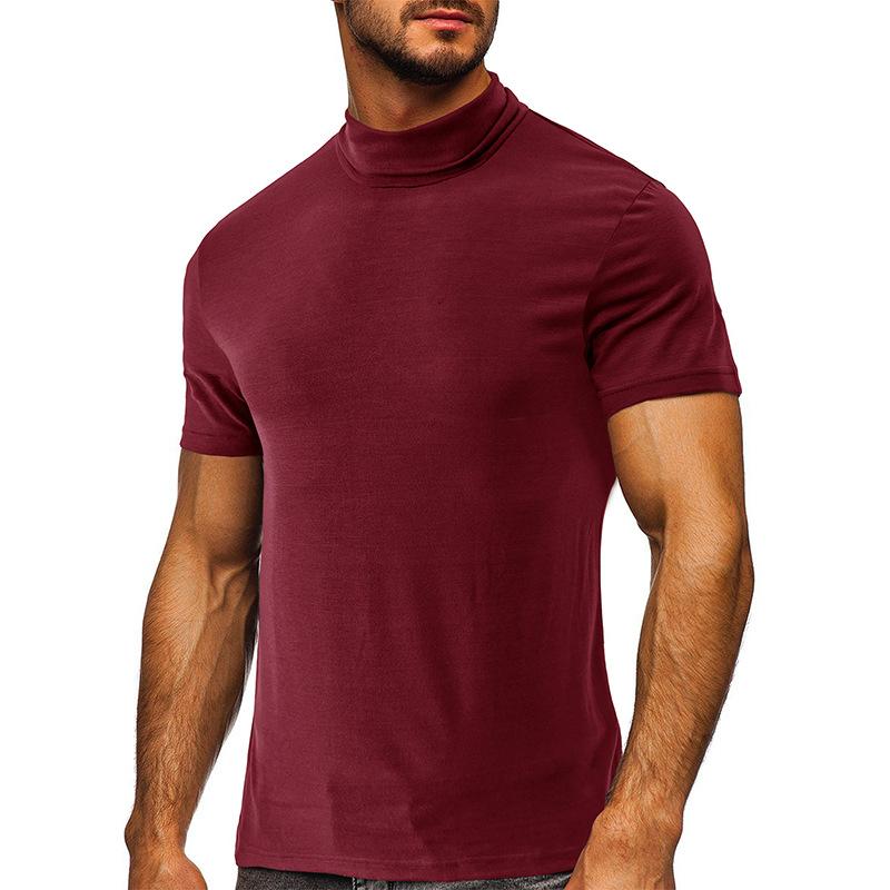 Mens Solid Color High Collar T-shirt 53081692X