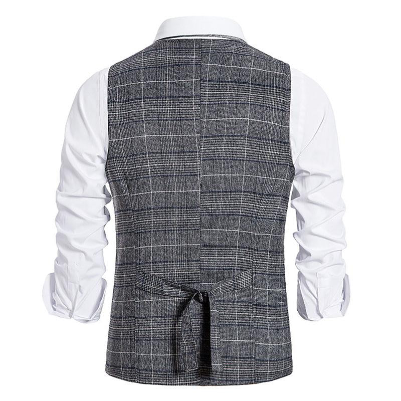Mens Double Breasted Slim Fit Vintage Suit Vest (Shirt And Tie Excluded) 93941750M