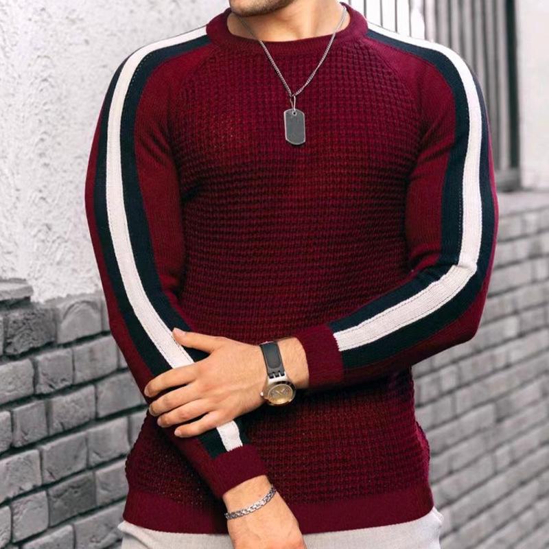 Mens Color Block Long Sleeve Knitwear 07482885Y