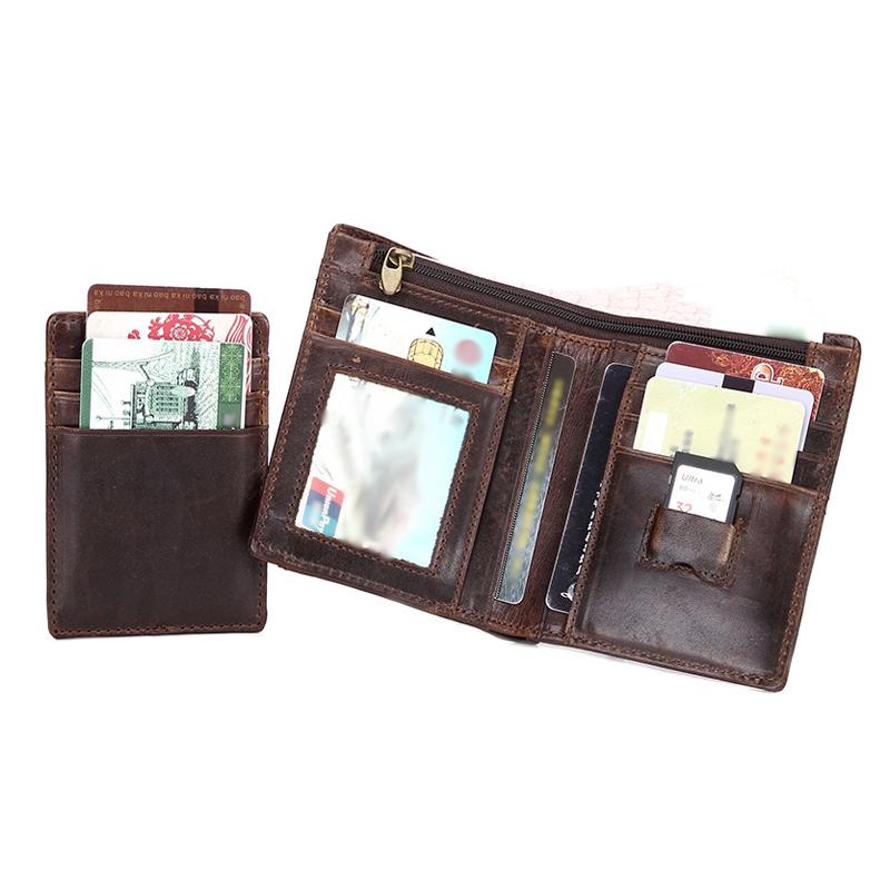 Mens Vintage Leather Large Capacity SIM Card Holder Wallet 98597500Y