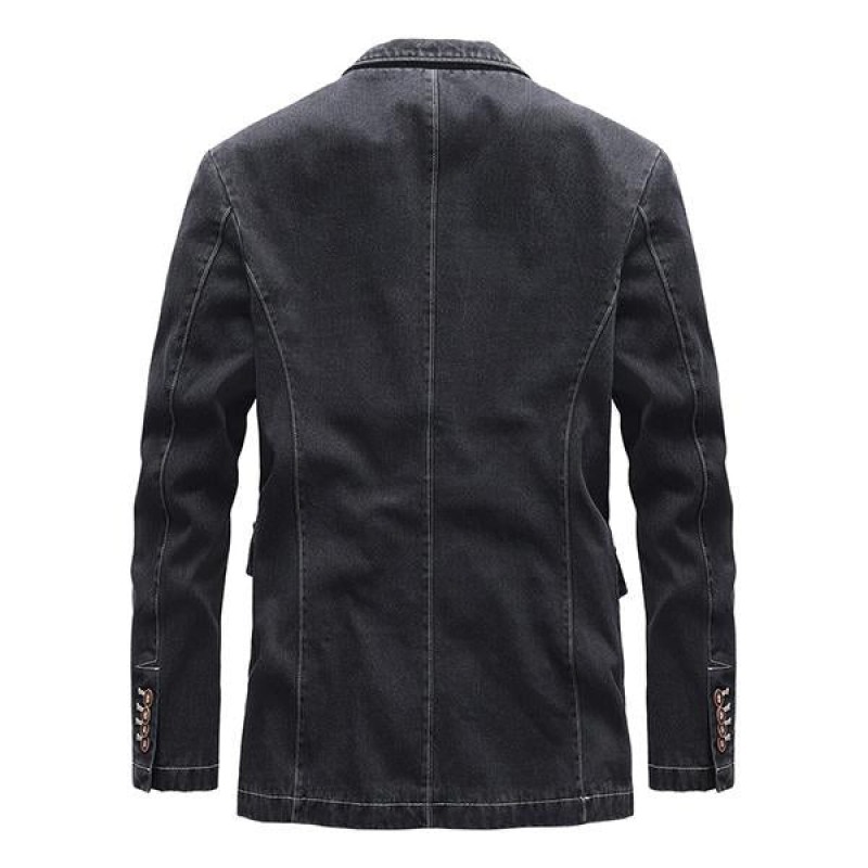 Mens Thin Casual Slim Denim Blazer 71507255M