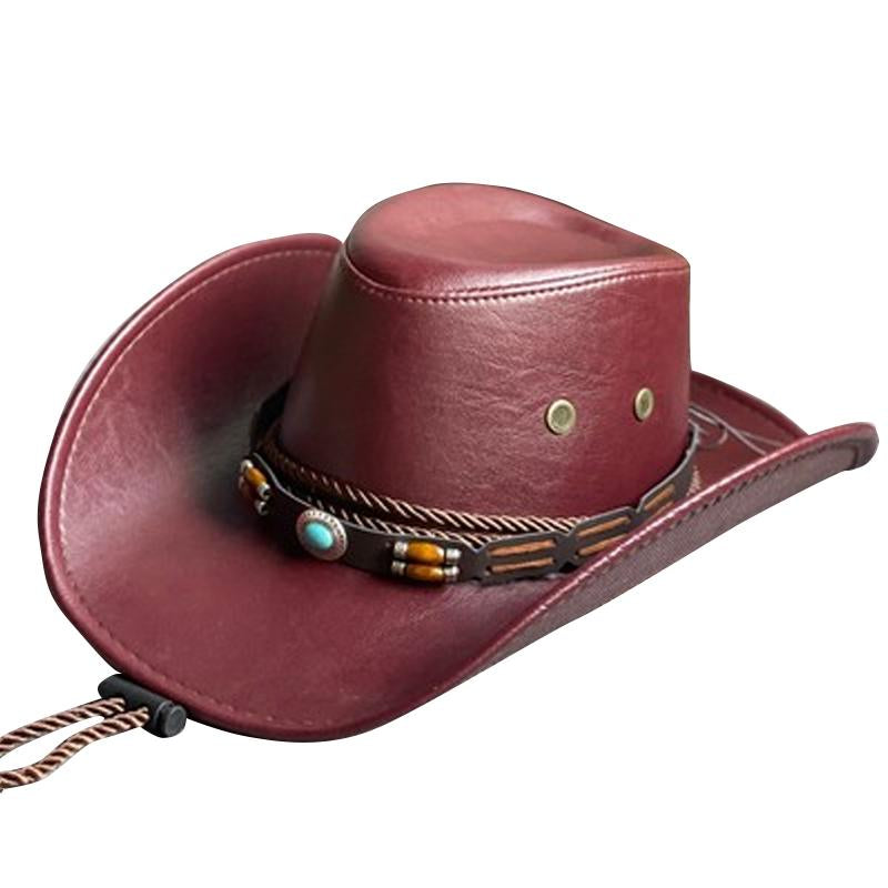 Mens Leather Western Cowboy Hat 09378026Y