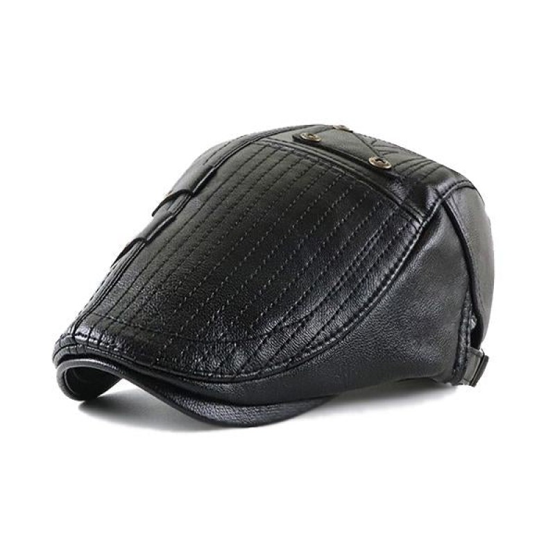 VINTAGE PANELLED LEATHER HAT 36145485X