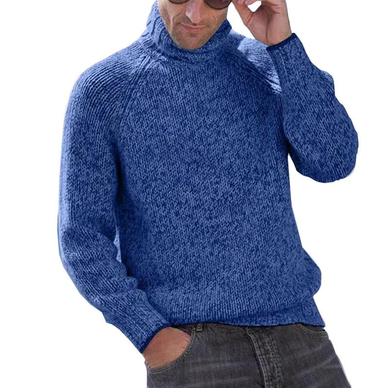 Mens Turtleneck Pullover Solid Color Sweater 10272892X