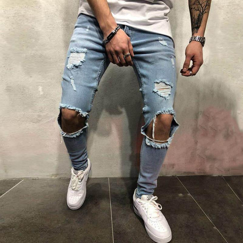 Mens Casual Ripped Jeans 62746417Y