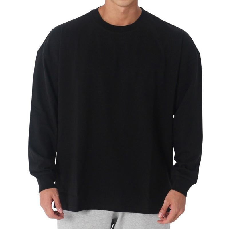 Mens Solid Color Loose Fitness Clothes Casual Pullover Sports Sweatshirt 79445663X