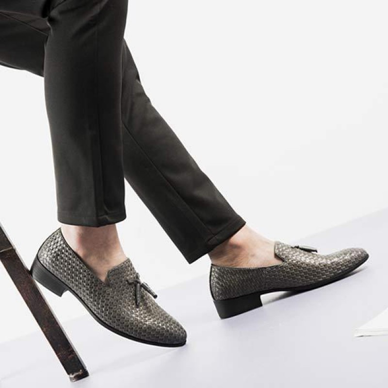 MENS WOVEN LEATHER SHOES 21875028