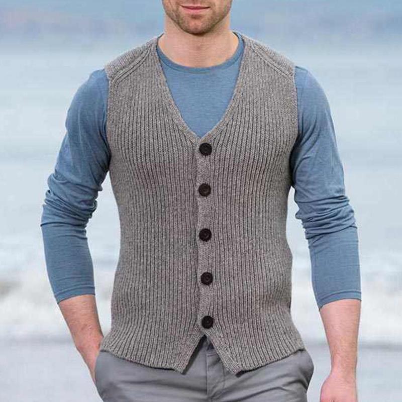 Mens V Neck Button Knit Vest 31273232X