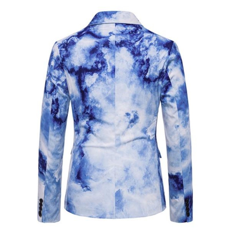 Mens Splatter Print Single Breasted Casual Blazer 03673297M