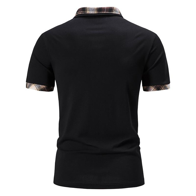 Mens Printed Stitching Short-Sleeved Polo T-Shirt 01312847Y