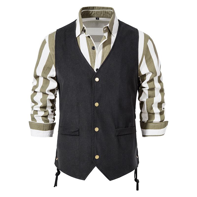 Mens Vintage Single Breasted V-Neck Vest 90585005X