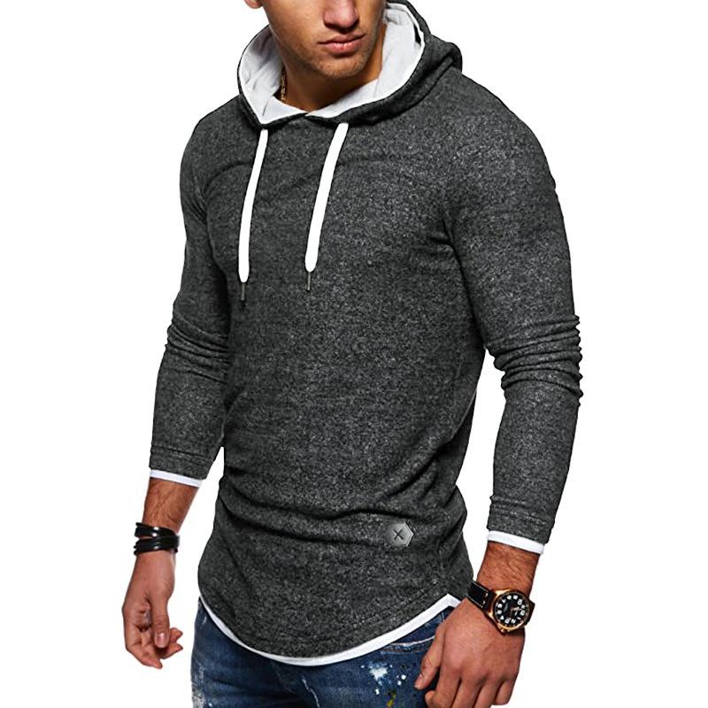 Mens Fashion Color Block Long Sleeve Hoodie 32249702Z