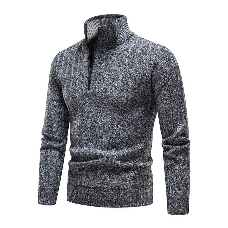 Mens Casual Half Turtleneck Zip Thick Knitwear 27809823M