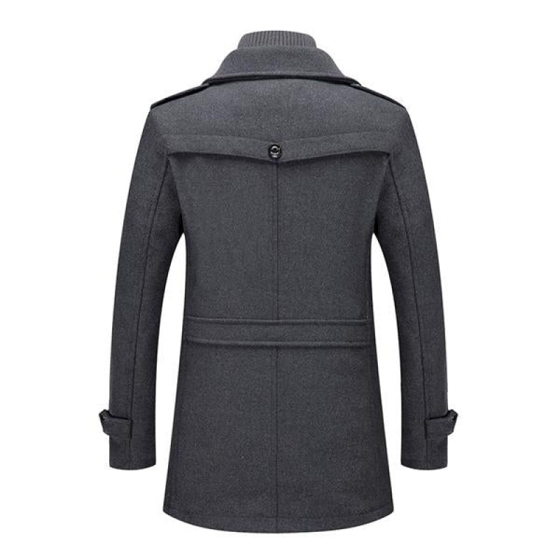 Mens Retro Double Collar Woolen Coat 52685926X