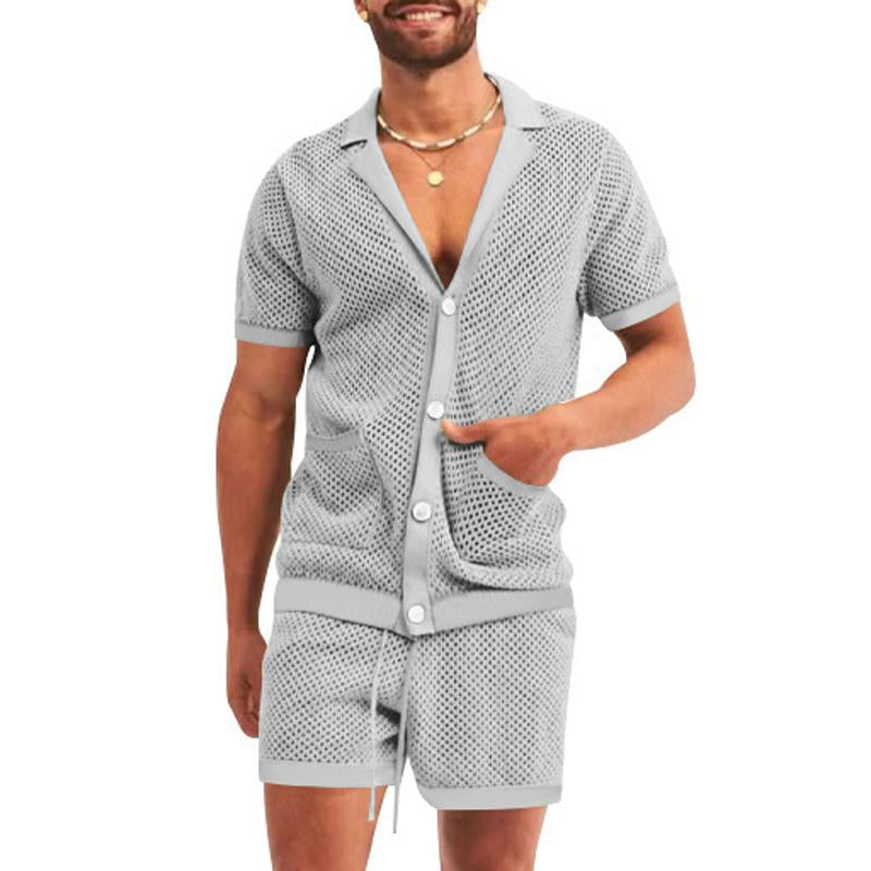 Mens Casual Solid Color Hollow Set 14406825Y
