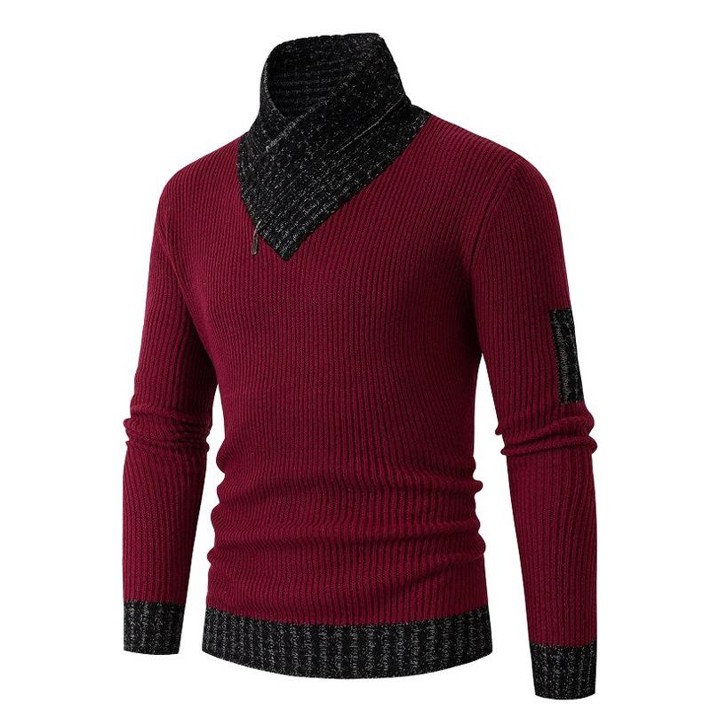 Mens Slim Knit Pullover Neck Sweater 30022659X
