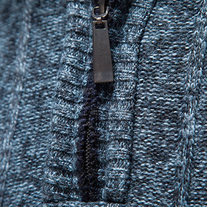 Mens Casual Half Turtleneck Zip Thick Knitwear 27809823M