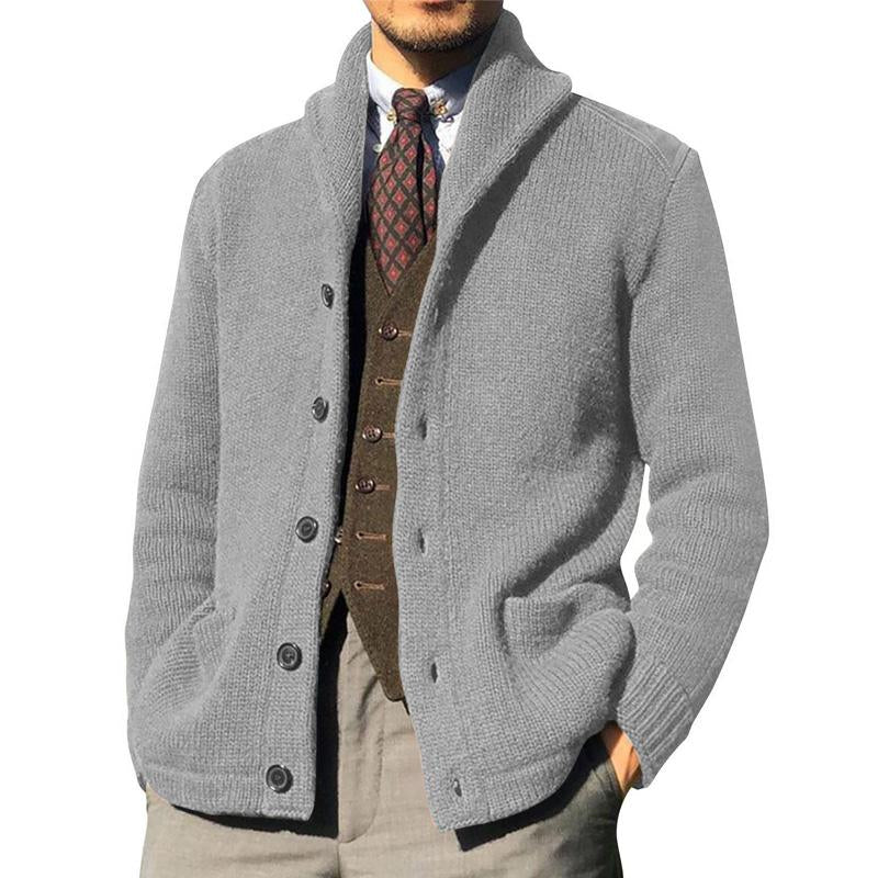 Mens Solid Color Button Knit Jacket 39990512X