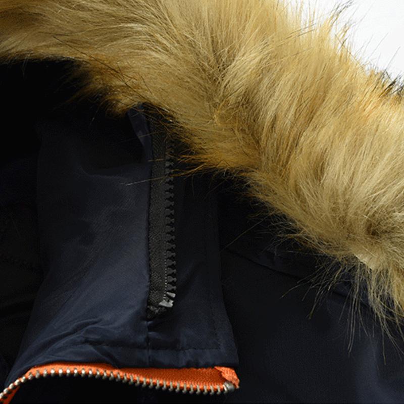 Mens Casual LooseThick Mid-Length Hooded Coat 04600714M