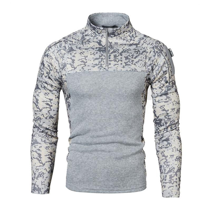 Mens Outdoor Camouflage Patchwork Long-sleeved Thin Sweatshirt 64474638M