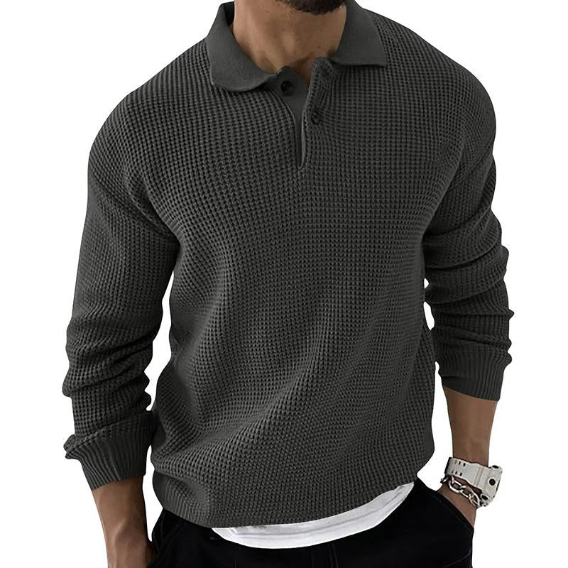 Mens Lapel Knit Button Pullover Sweater 68765777X