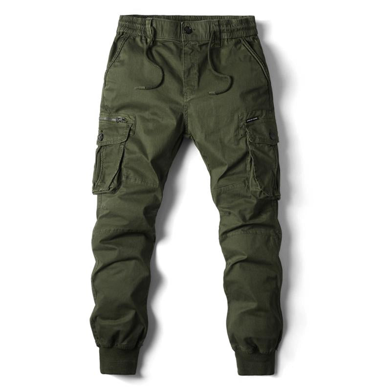 Mens Casual Elastic Waist Cargo Pants 57018851X