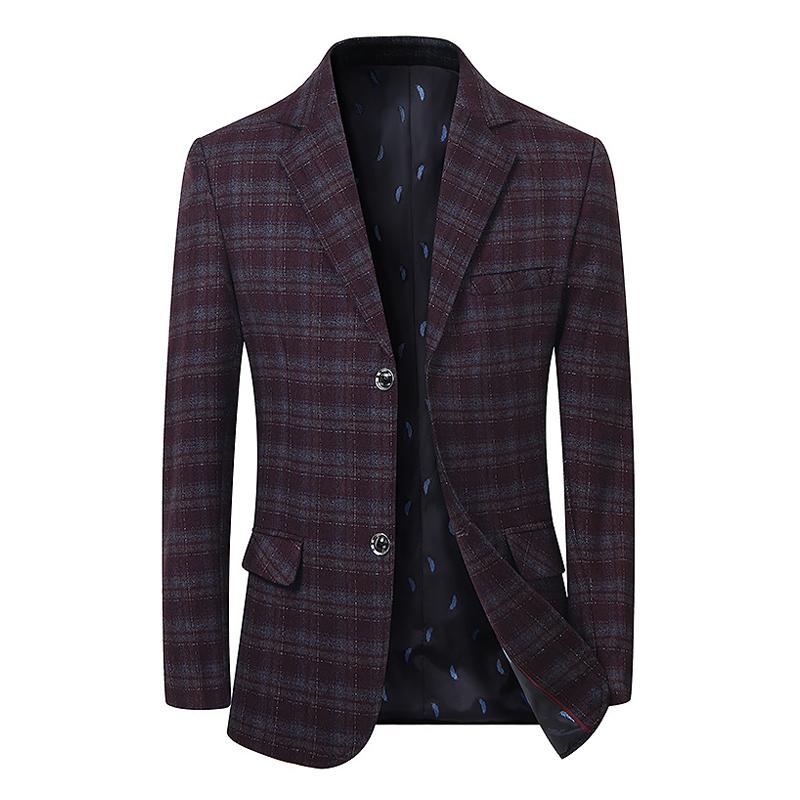 MENS VINTAGE PLAID LAPEL BLAZER 32932521X