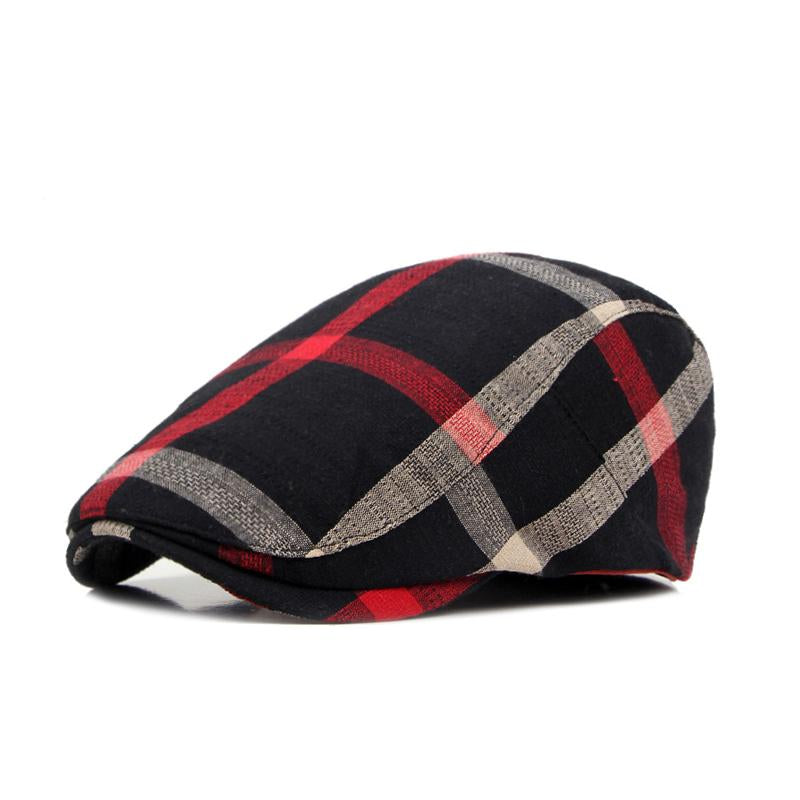 Mens British Style Classic Vintage Plaid Thin Hat 36841786X