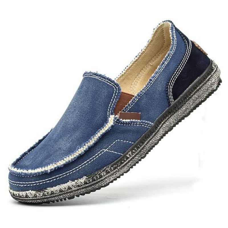 MENS WASHED DENIM CANVAS SLIP-ON SHOES 59975887
