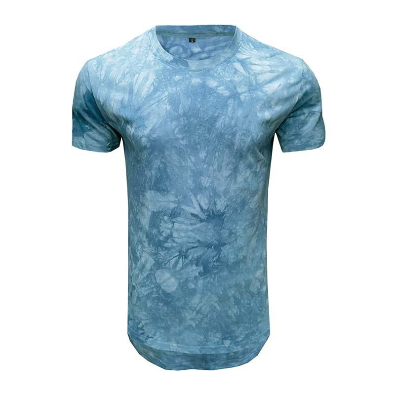 Mens Casual Tie Dye Round Neck Short Sleeved T-shirt 40970629M