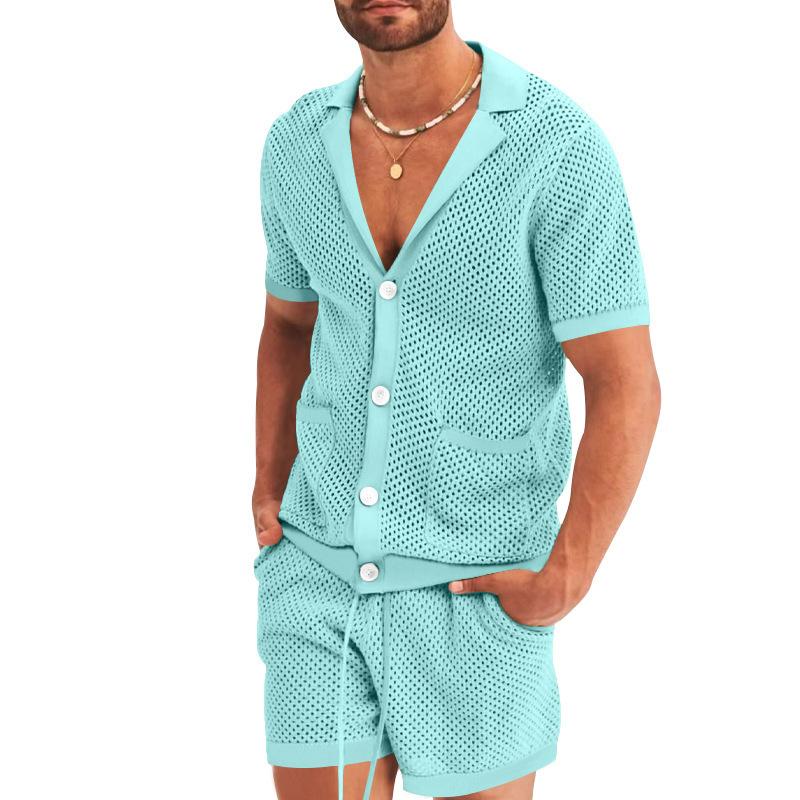 Mens Casual Solid Color Hollow Set 14406825Y