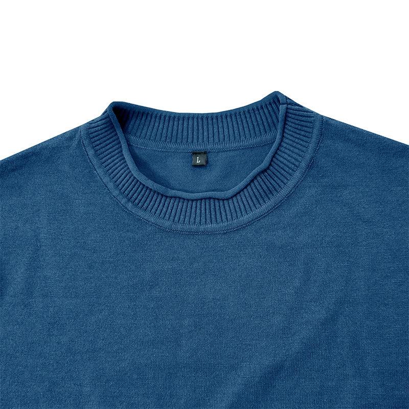 Mens Solid Round Neck Casual Sweater 27207117Z