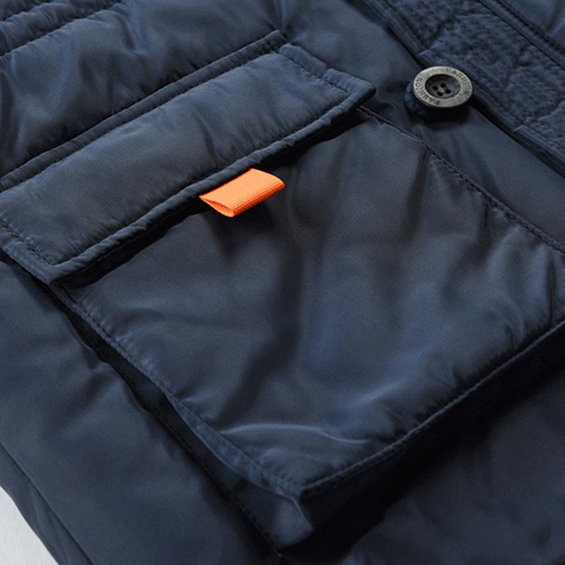 Mens Casual LooseThick Mid-Length Hooded Coat 04600714M