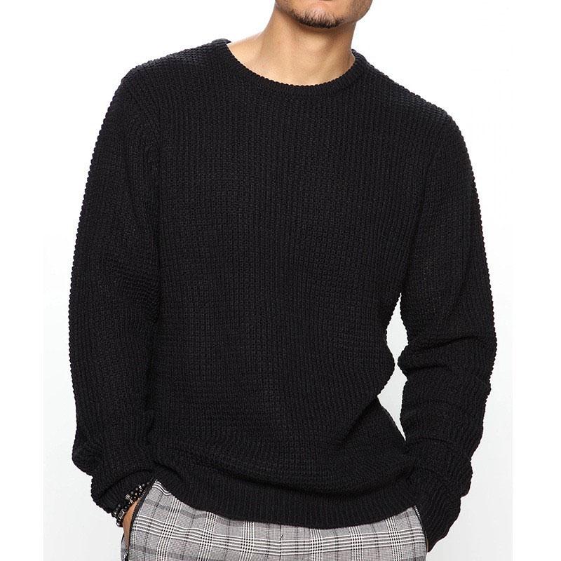 Mens Long Sleeve Round Neck Casual Loose Pullover Sweater 38472304M